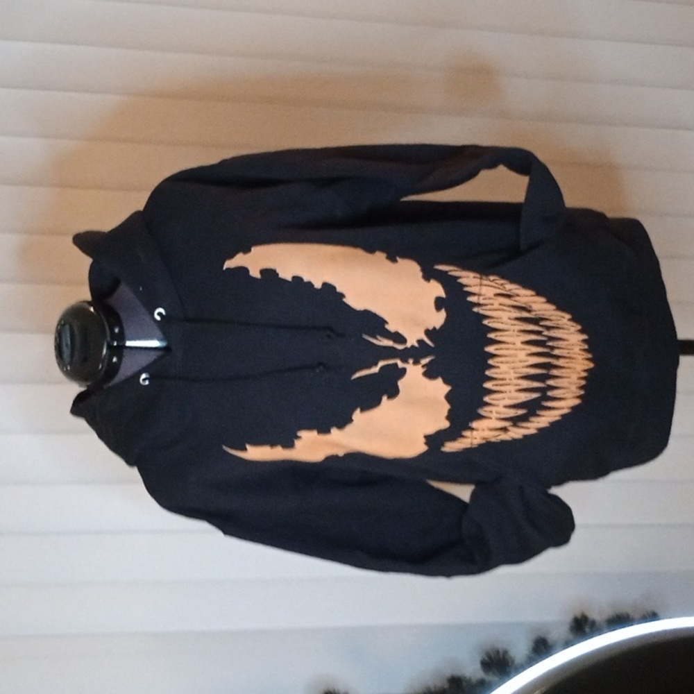 Orange screen printed Venom Pull over hoodie